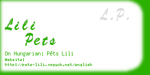 lili pets business card