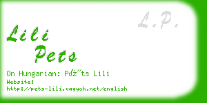 lili pets business card